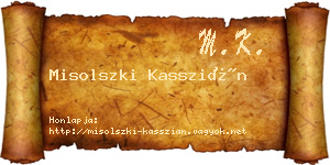 Misolszki Kasszián névjegykártya